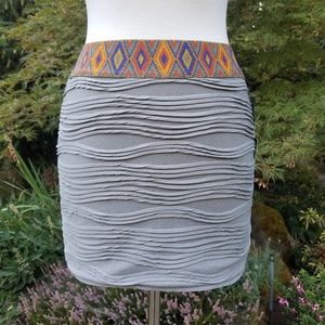 Textured Bodycon Mini w/ Boho woven Waistband Size S
